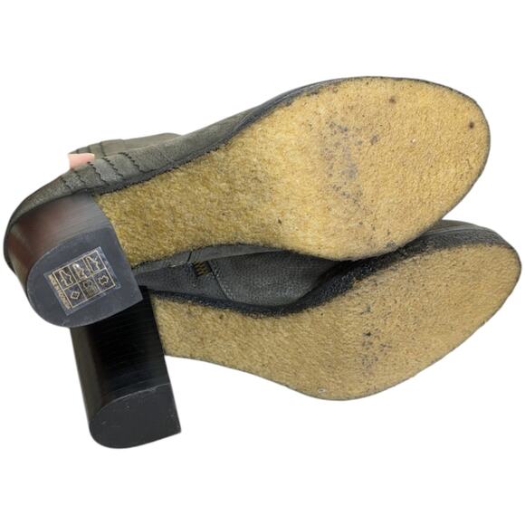 Liebeskind Booties Womens 8.5 EU 39 Gray Nubuck Leather Platform Block Heel Side - Picture 8 of 12